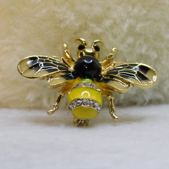 Brooch Bee Motif, Wasp, Yellow Jacket - Picture 10 of 15